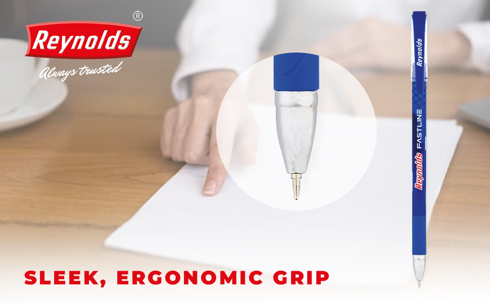 Reynolds FASTLINE 25CT JAR BLUE Smooth Ball Pens Longlasting