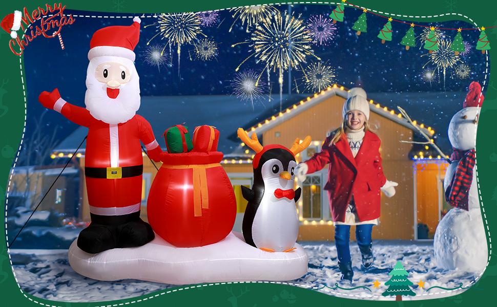 6ft Christmas Decorations, Inflatable Christmas Yard Decorations