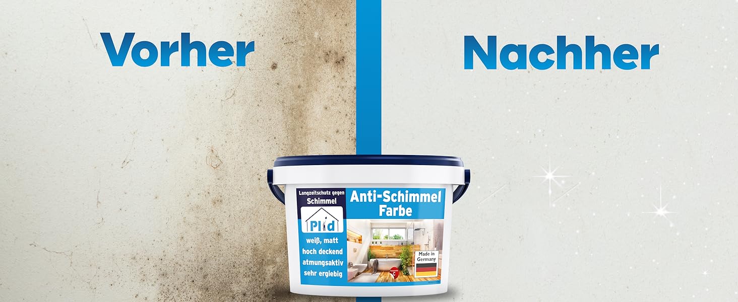 plid® Anti Schimmelfarbe Innen Weiß inkl. Spray Grundierung [SANIER ...