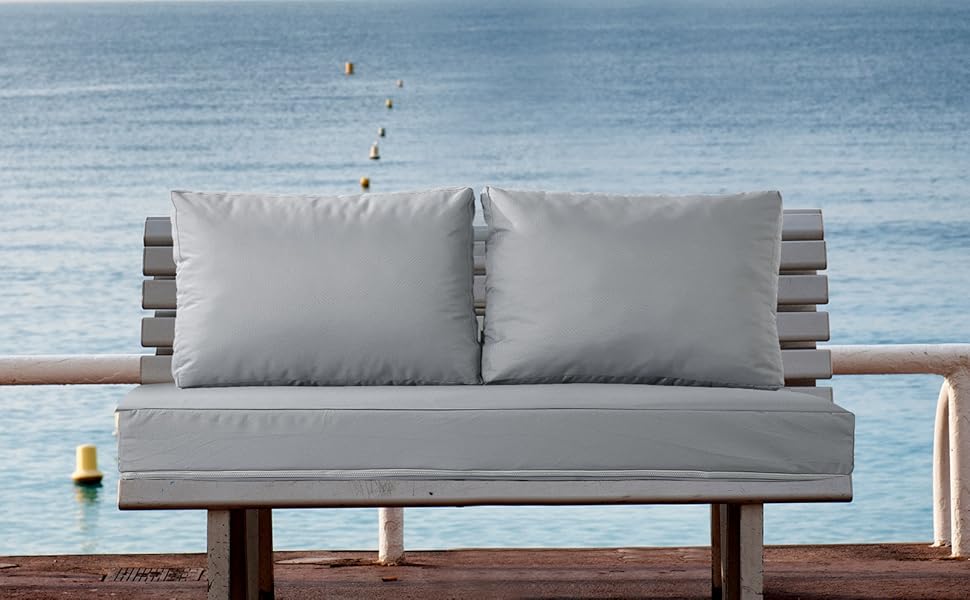 HOMBYS Outdoor Loveseat Cushions 46x26 in, Waterproof