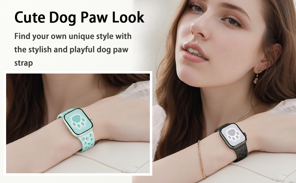 Hollow-Out Dog Paw Design Sport Soft Strap