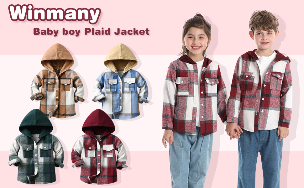 Little Boy Plaid Hoodie Jacket
