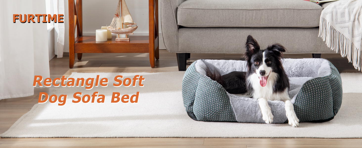 FURTIME Extra Large Dog Bed, Washable Dog Bed XL Super Soft Plush Dog