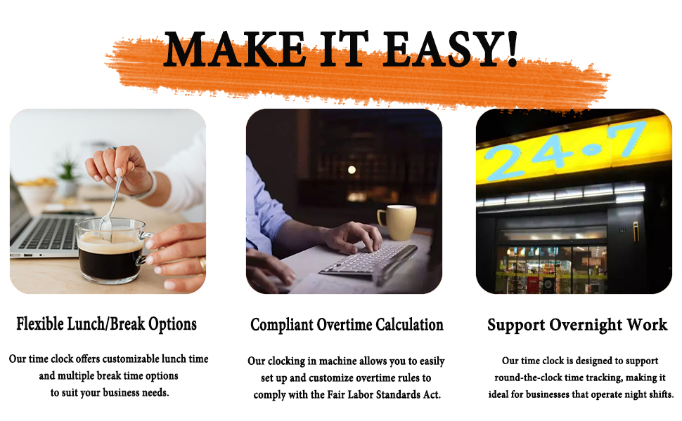 KYIDZON Clocking in Machine, Auto Calculate Overtime and Work Hour