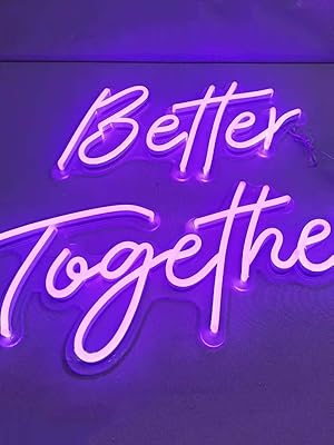 custom neon sign better together purple