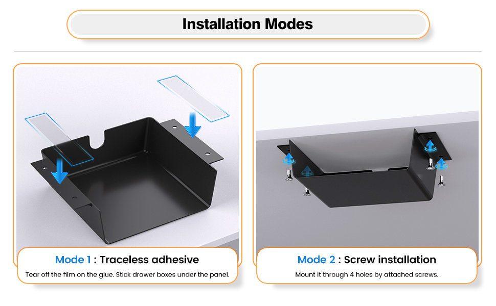 rgcgeem 4 Pack Under Desk Drawer Organizer, Under Desk