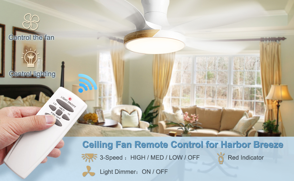 Universal Basic Light On/Off Ceiling Fan Remote Control and