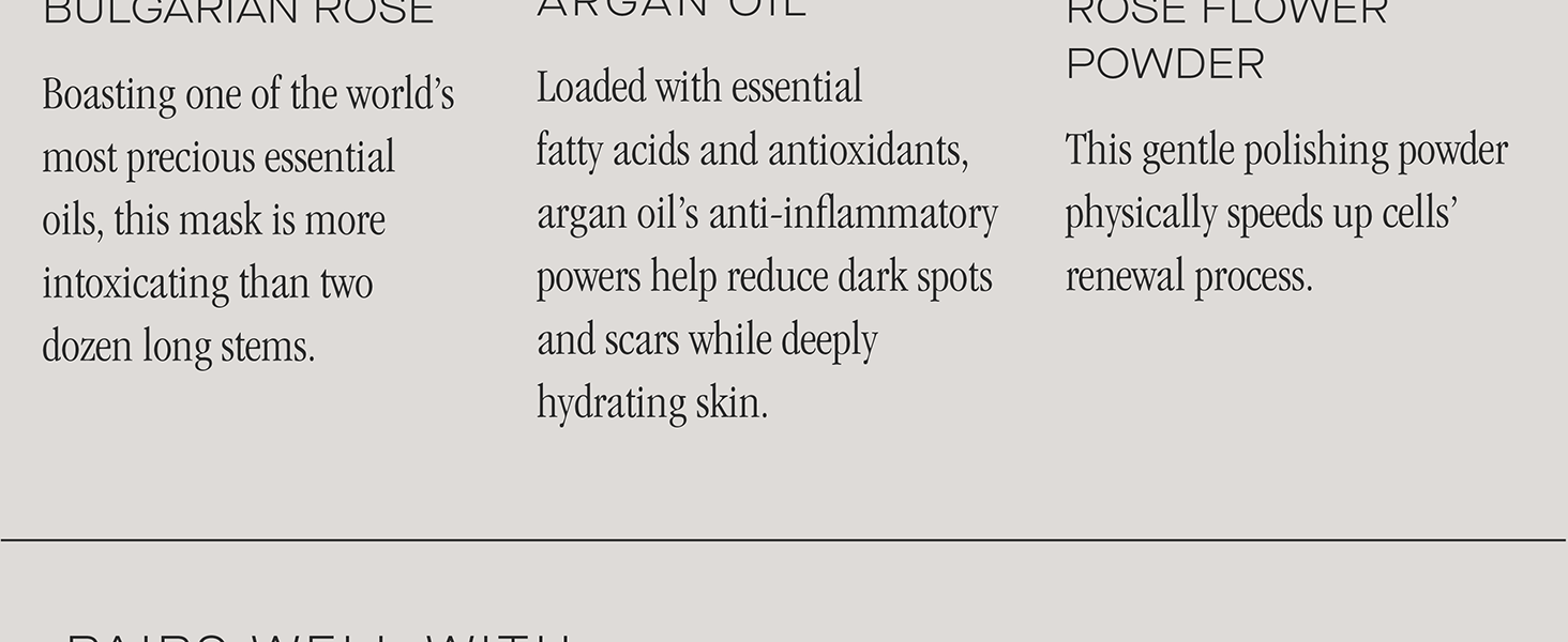 Formulated with bulgarian rose, argan oil & rose powder flower to speed up the cell renewal process