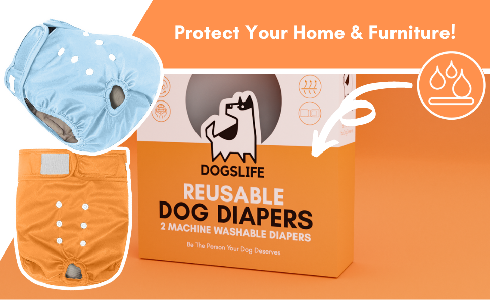 Reusable Dog Diapers Complete Absorption, Soft Materials, Machine