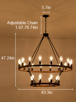 wood made chandelier