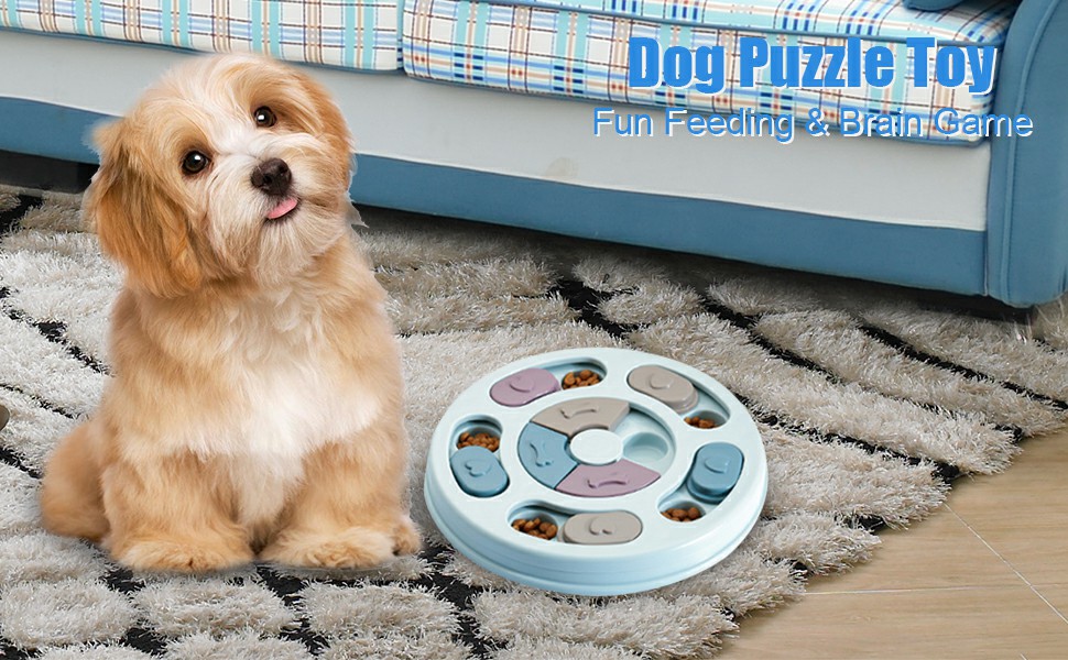 Interactive Dog Food Puzzle Toy Treat Dispensing Dogs Slow Feeder