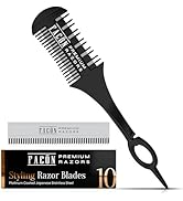 Facón Razor Comb for Hair Cutting - Professional Hair Cutting Comb Kit with 12 Replacement Blades...