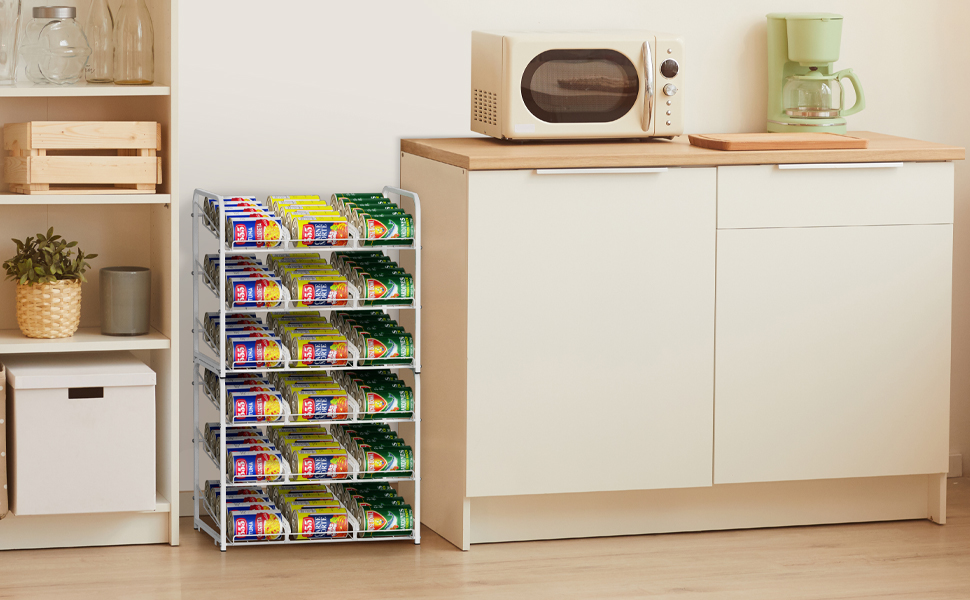 Vrisa Can Organizer for Pantry 2 Pack Stackable Can Rack