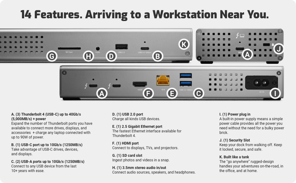 OWC Thunderbolt Go Dock, 11 Ports, Built in Power Supply