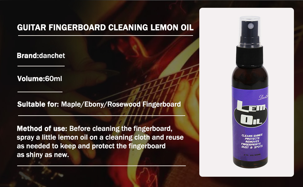 Guitar Cleaning Guitar Fretboard Lemon Oil Lemon oil to remove dirt and grease