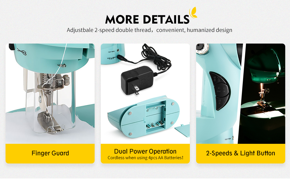 Magicfly Mini Sewing Machine with Extension Table, Dual Speed Portable