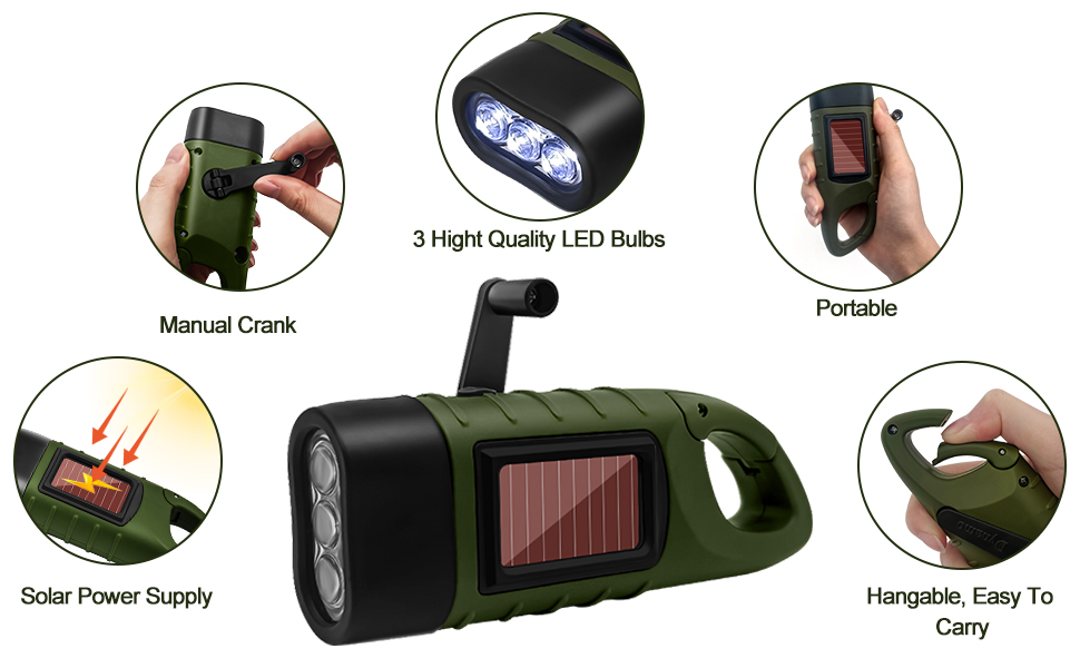 Wind Up Torch,Led Torch,Hand Crank Torch Rechargeable,Wind Up Torches