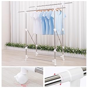 Amazon｜Vinteky ハンガーラック 頑丈パイプハンガーラック 幅90