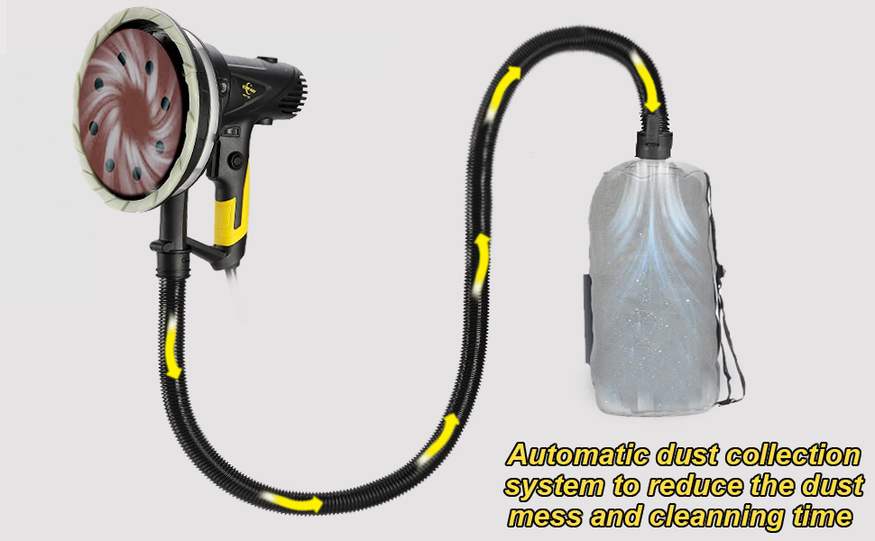 Drywall Sander, Handheld Electric Drywall Sander with Vacuum Attachment