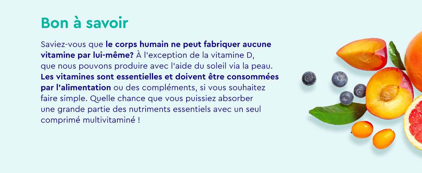 en français sur les informations sur les vitamines, avec des pêches illustrées et du texte sur la supplémentation nutritionnelle