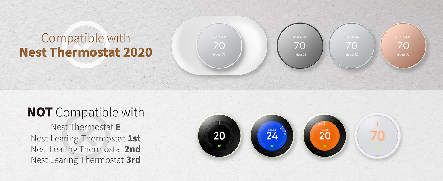 2 Pack Nest Thermostat Wall Plate, Compatible with Google
