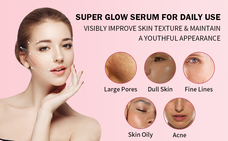 4 in 1 Vitamin C Facial Serums with Hyaluronic Acid & Vitamin E for Moisturizing