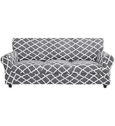 SearchI Stretch Sofa Cover Printed Couch Cover, Floral Pattern 4 Pieces Sofa Slipcover with 3 Sep...