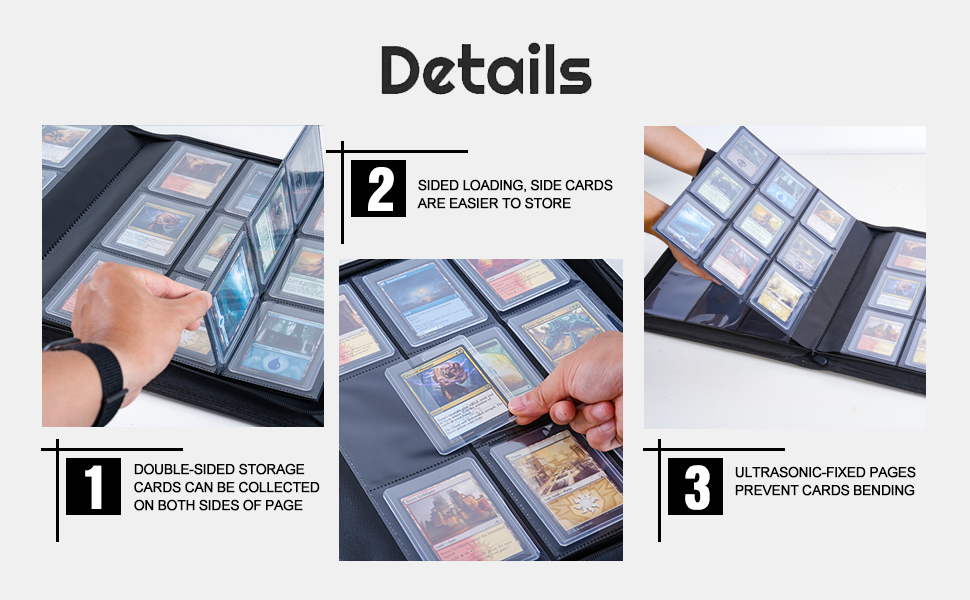 D DACCKIT Toploader Binder, Holds 360 Toploaders 9 Pocket