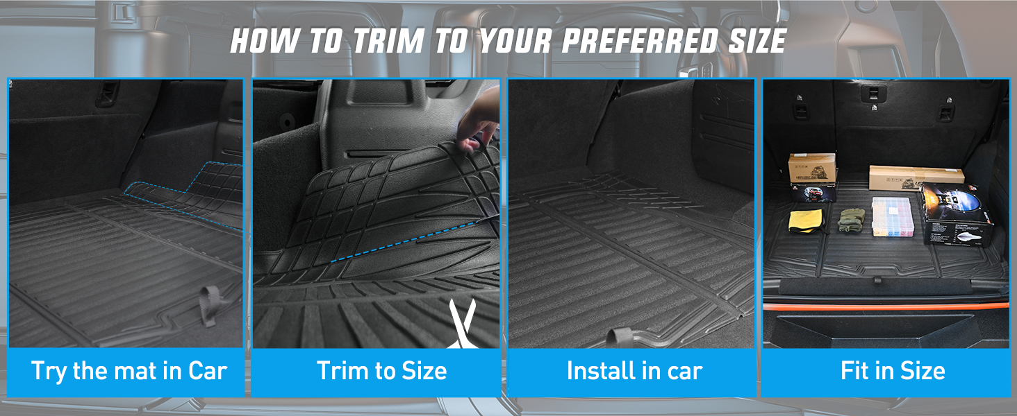 Universal Rubber Cargo Mats for Cars Trucks SUVs
