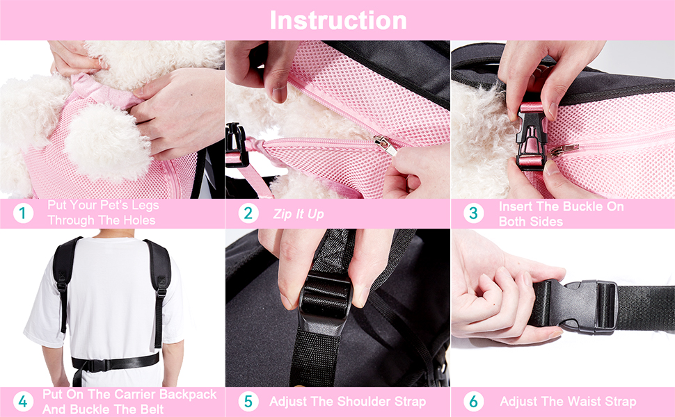 TAMUADE Dog Carrier Backpack Legs Out Front Facing Dog Carrier Adjustable Dog