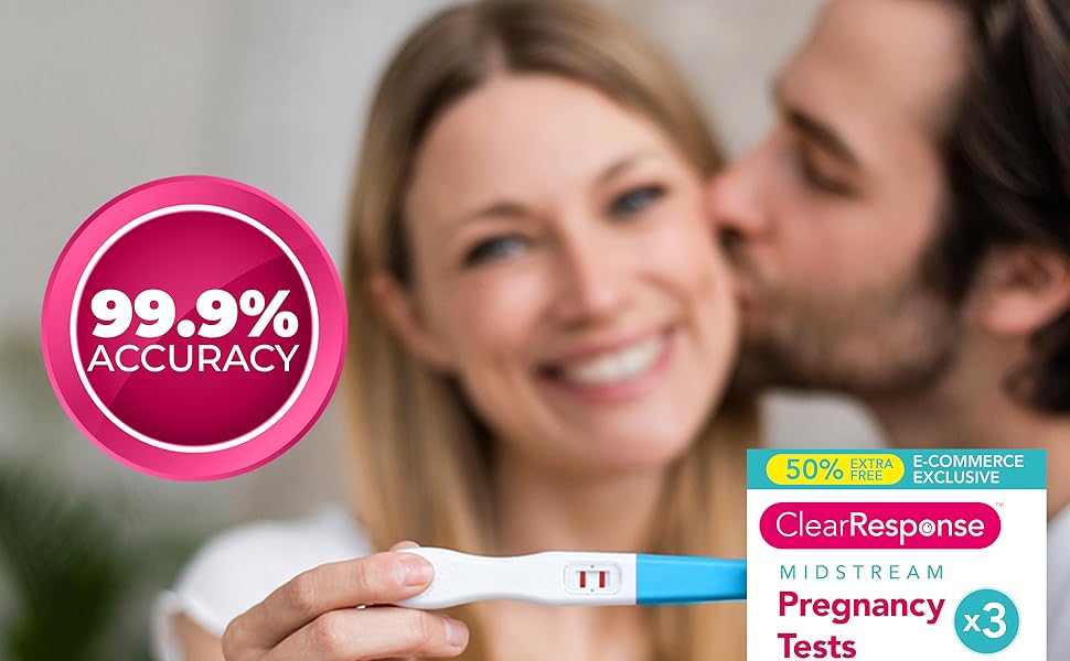 3pk Clear Response Midstream Pregnancy Tests (1x3pk) Over 99