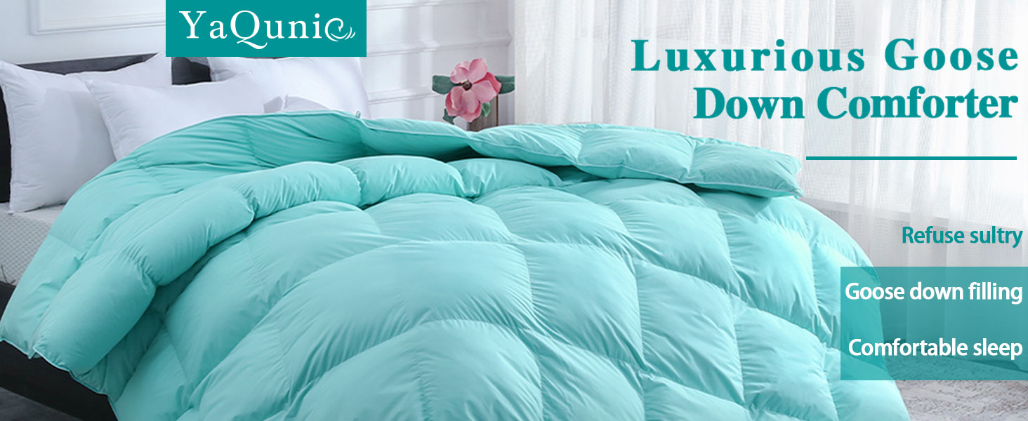YaQunie Goose Down Comforter Calking Size All Season Down
