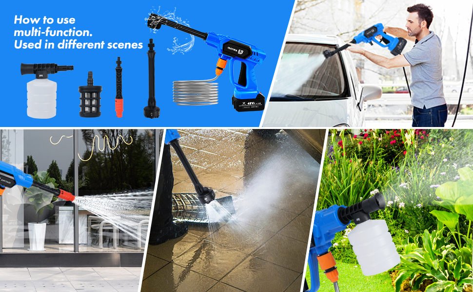 Cordless Pressure Washer. Powerful Electric Pressure