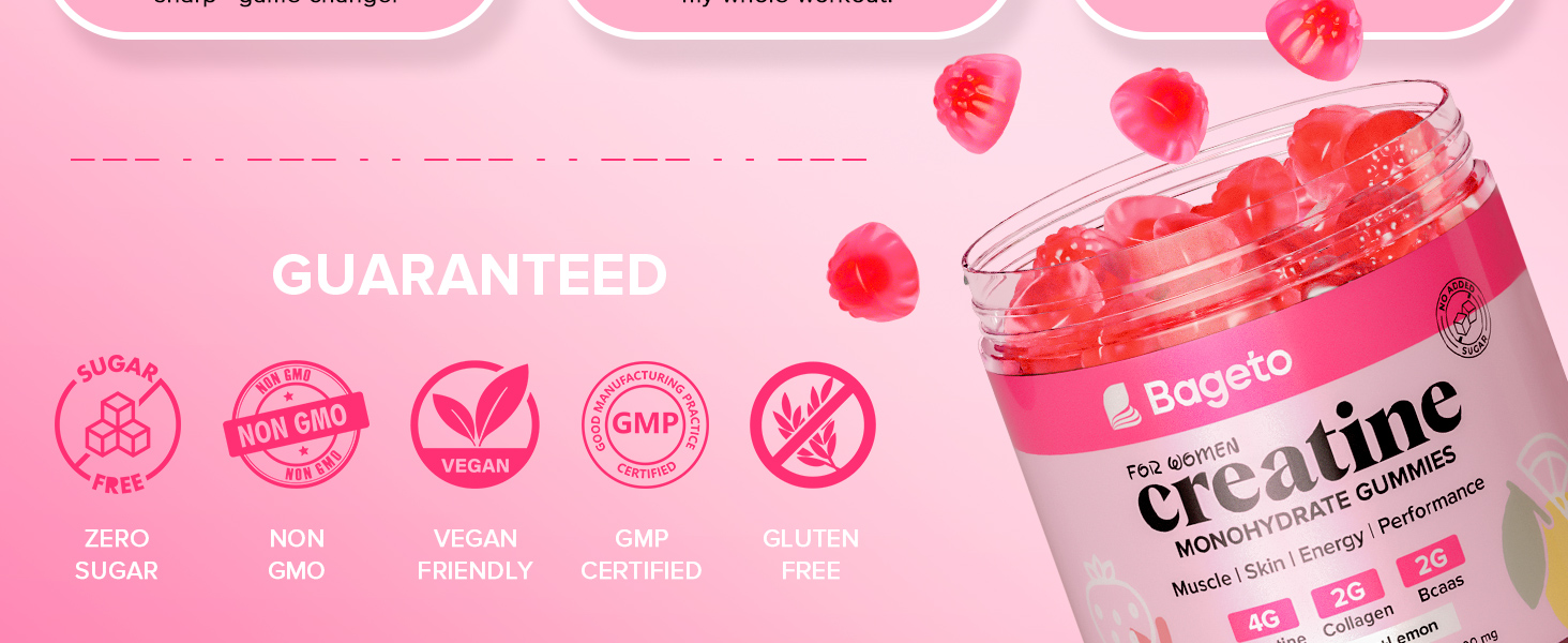 ZERO SUGAR  NON GMO VEGAN FRIENDLY GMP CERTIFIED GLUTEN FREE