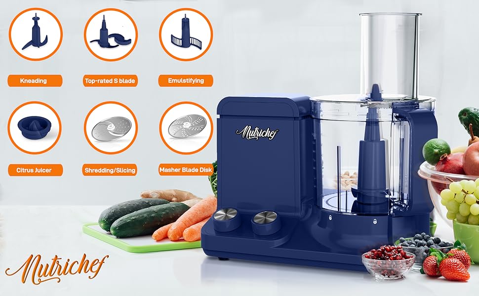 NutriChef Food Processor 2 Liter Capacity Multipurpose & Ultra Quiet
