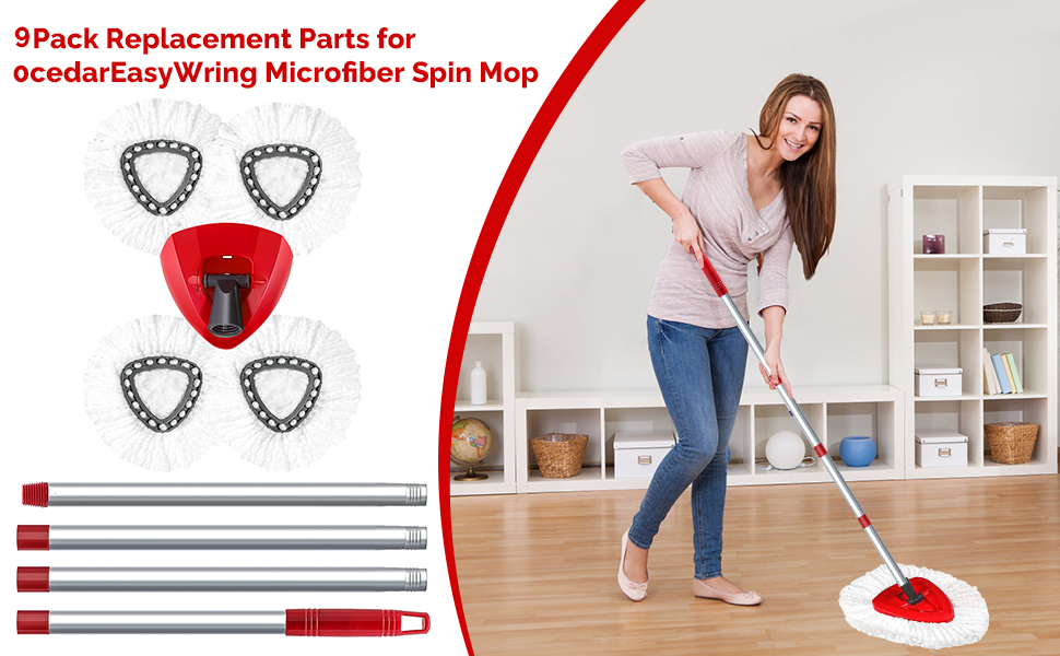 4 Pack Spin Mop Replacement Head for O Cedar 1 Tank, 3058