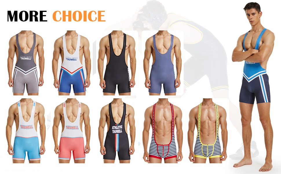 KEOYA Men's Wrestling Singlets Stretchy Athletic Supporters Bodysuit