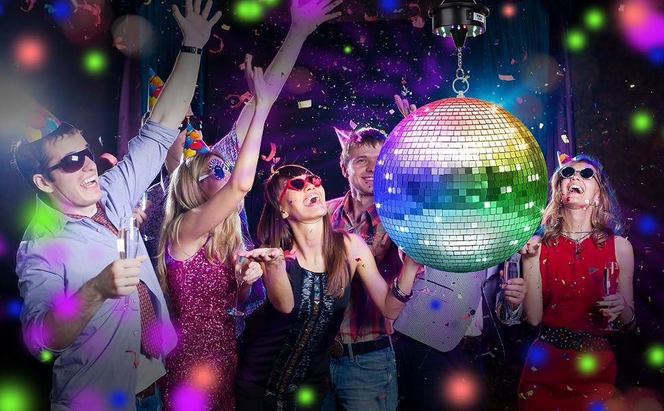 Upgraded Rotating Mirror Ball Motor with Remote and Lights