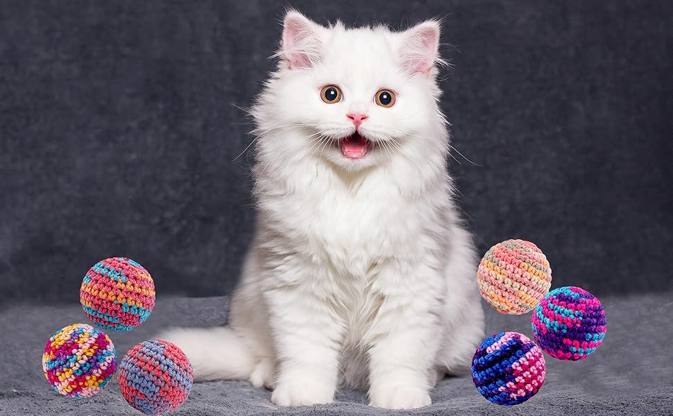 hand-knitted woolen cat ball toys3