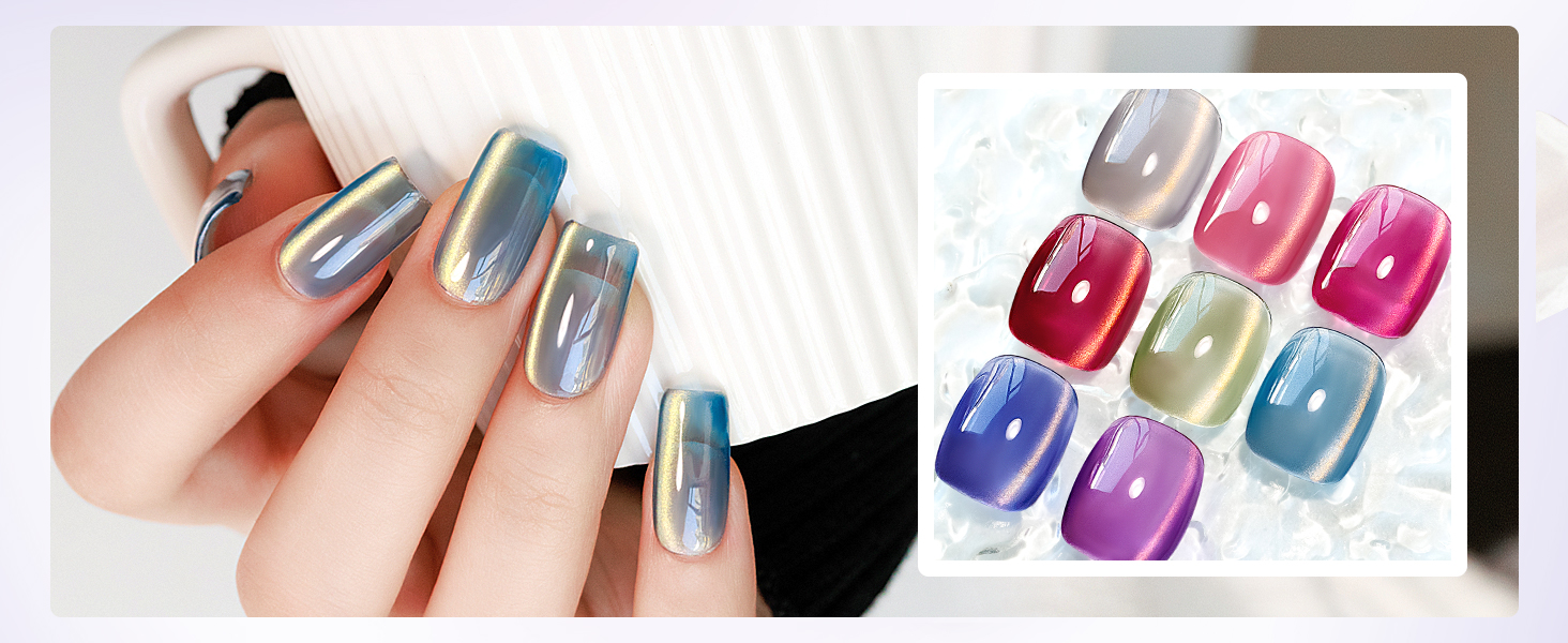 Glass Effect Cat Eye Gel Polish