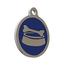 design round bowl blue pet id tag