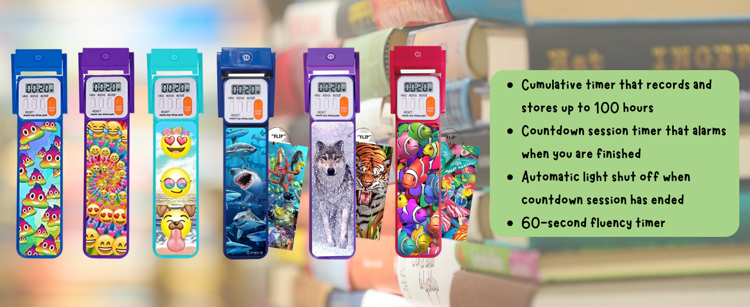 MarkMyTime Digital Bookmark and LED Book Light Timer