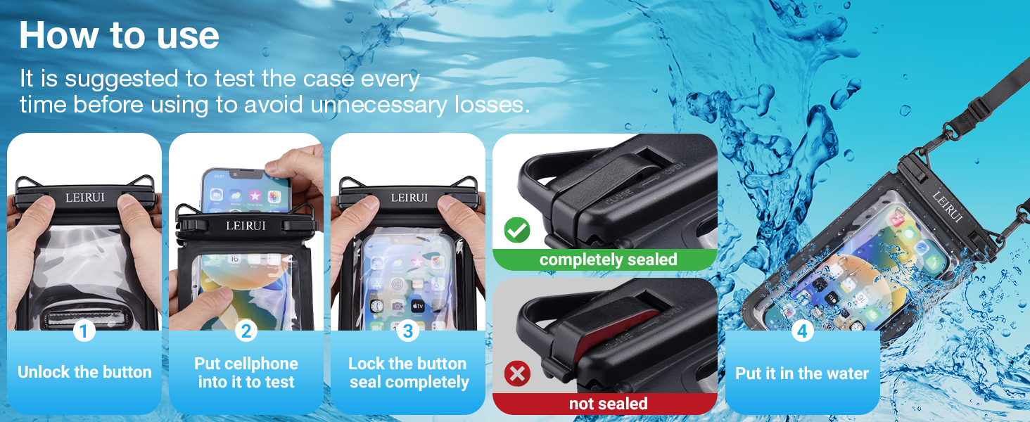 Waterproof Phone Pouch Floating, [Double Space] Waterproof