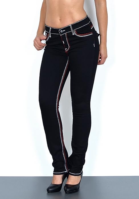 J753-1 Esrajeans Damen Jeans mit dicker Naht
