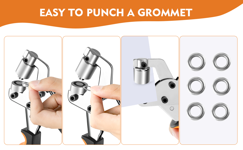 Greenual Grommet Tool Kit, 3/8 inch Handheld Eyelet Kit Manual Grommet