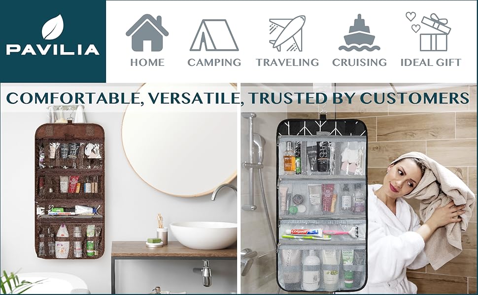 PORTABLE AND CONVENIENT - Top sturdy hook displays the kit from a shower or towel rack 