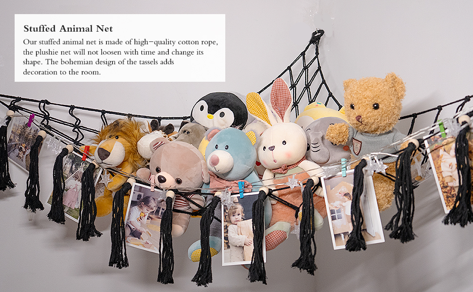 Stuffed Animal Net or Hammock with LED Light, Hanging