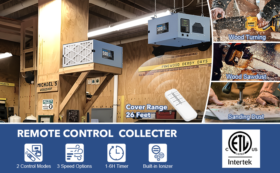 Abestorm 2PCS Air Filtrations System Builtin Ionizer 500 CFM, DecDust