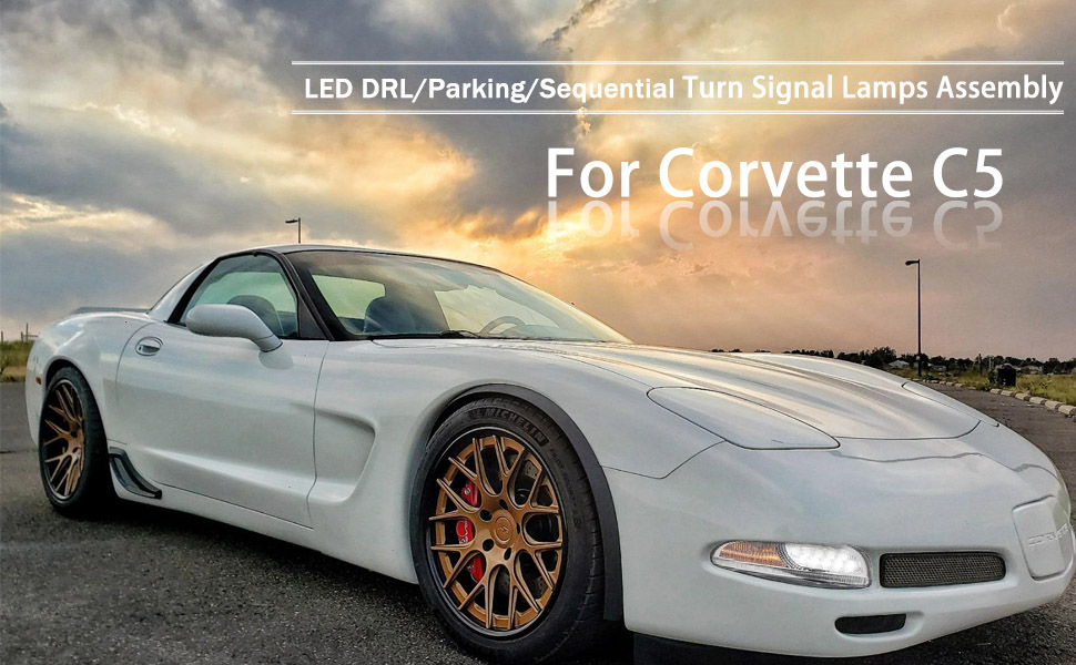 NJSBYL Corvette Bumper Corner Turn Signal Light Kits for