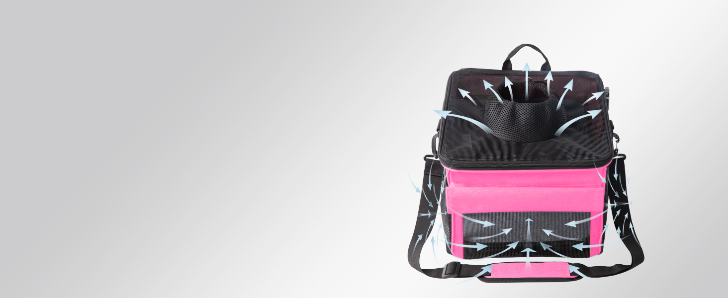 dog shoulder bag with mesh venting